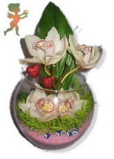 fanus ierisinde 4 orkide  zmir Karyaka iek yolla , iek gnder , ieki  